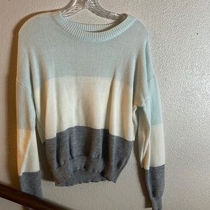 Baby blue, white, and grey sweater from SHEIN
